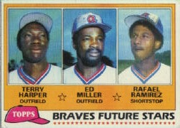 1981 Topps Baseball Cards      192     Terry Harper/Ed Miller/Rafael Ramirez RC
